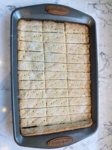 Shortbread Cookie still in baking Pan