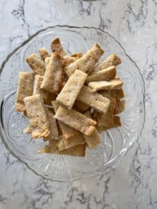 Shortbread cookies on a glass plate